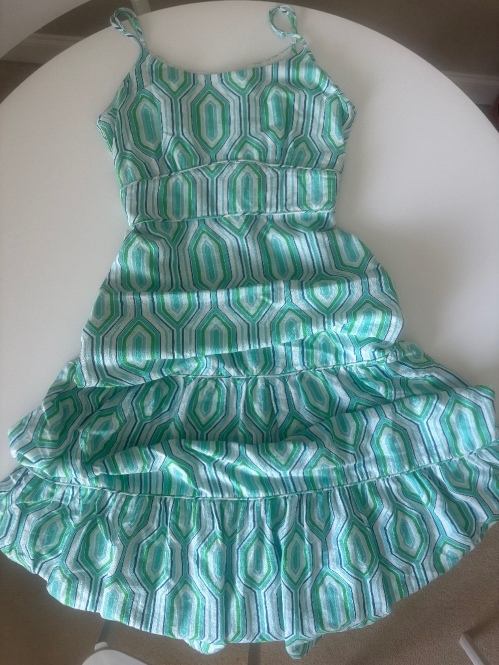 NWT Sigrid Olsen Sundress white green blue small